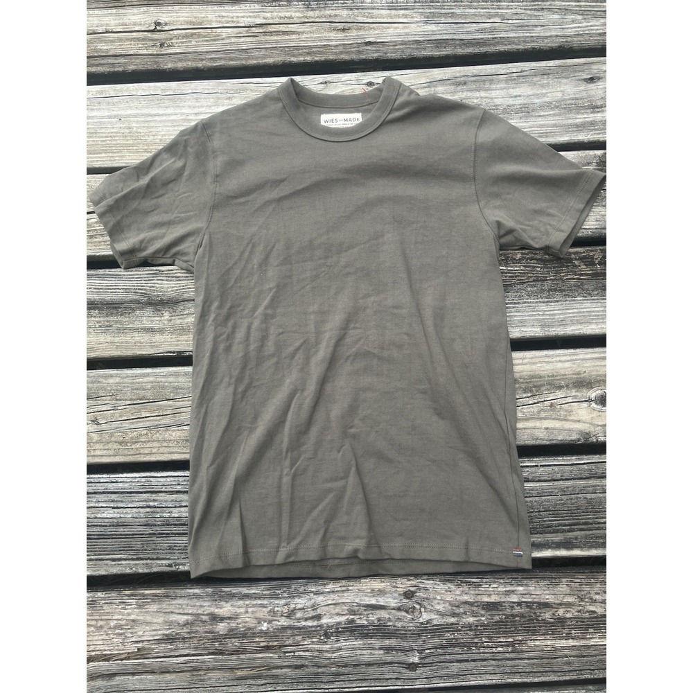 WIES MADE Olive Khaki T Shirt Mens Size S Short Sleeve Tee Classic Everyday